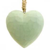 Drewniany wieszak serce deco serce z drewna deco zielony 12cm 3szt