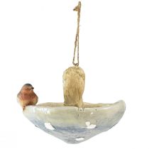 Produkt Dekoracyjny grzyb z ptasią jesienną dekoracją do zawieszenia Ø15cm W12cm