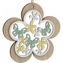 Produkt Motyl do zawieszenia, drewniana zawieszka kwiatek, wiosenna dekoracja z brokatem wys.11/14,5cm 4szt