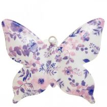Metalowa dekoracja wisząca motylki fioletowa 12×10cm 3szt