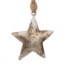 Produkt Dekoracja wisząca dekoracja gwiazda świąteczna metalowa srebrna 11cm 3 szt