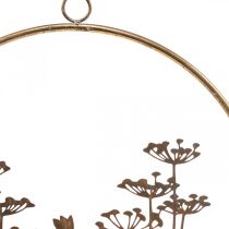 Dekoracja ścienna kwiaty metalowa ozdoba do powieszenia złota antyk Ø38cm