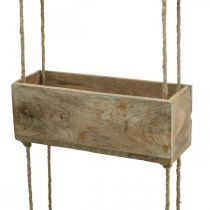 Doniczki na sznurku, półka wisząca do sadzenia, dekoracja drewna naturalne kolory dł.98cm szer.30cm