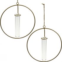 Pierścień ozdobny do zawieszenia probówki złoty metal Ø16cm 4szt