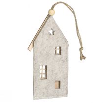 Produkt Dekoracja świąteczna domki z filcu, beż, 15 cm, zestaw 6 szt.