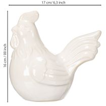Produkt Figurka kurczaka, błyszcząca, szkliwiona, do nowoczesnego wystroju wnętrz, 17 cm, 2 sztuki