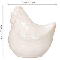 Produkt Figurka kurczaka, błyszcząca, szkliwiona, do nowoczesnego wystroju wnętrz, 17 cm, 2 sztuki