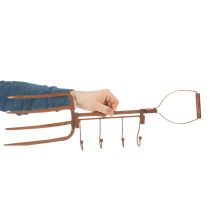 Produkt Zardzewiały metalowy wieszak na haki, dekoracyjny widły do siana, dekoracja ogrodowa, 4 haki, 62 cm