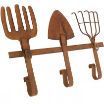 Produkt Wieszak na narzędzia ogrodnicze, dekoracja ogrodowa, grabie, łopata, grabie, szafa wykonana z metalu patyna dł.33,5cm