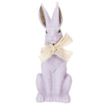 Produkt Dekoracyjna figurka zajączka wielkanocnego z kokardą do stylowej dekoracji wielkanocnej w domu, 27 cm