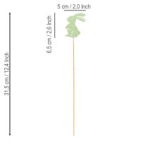 Produkt Dekoracyjne króliki na patyku jako graficzna ozdoba stołów i doniczek, 31,5 cm, 16 sztuk
