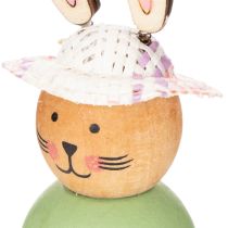 Produkt Drewniane figurki zajączków wielkanocnych, dekoracja stołu wielkanocnego, urocze figurki zajączków, dekoracja wiosenna, 9 cm, 8 sztuk