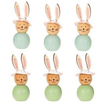 Produkt Drewniane figurki zajączków wielkanocnych, dekoracja stołu wielkanocnego, urocze figurki zajączków, dekoracja wiosenna, 9 cm, 8 sztuk