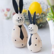 Produkt Drewniana figurka dekoracyjna królik, idealna do spokojnej i ponadczasowej dekoracji, 15 cm, 2 sztuki