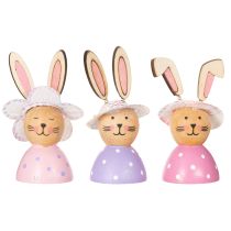 Produkt Ozdoba stołu wielkanocnego w kształcie zajączka na wiosnę, ozdobne zajączki z czapeczkami, 7cm, 9 szt.