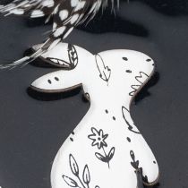 Produkt Drewniane pisanki do powieszenia, białe i czarne, 10 cm, 6 sztuk