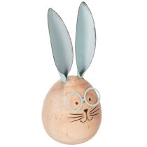 Produkt Drewniane figurki dekoracyjne w kształcie królików z pyszczkami, idealne do zabawnych dekoracji stołów i półek, 14 cm, 3 sztuki