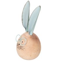 Produkt Drewniane figurki dekoracyjne w kształcie królików z pyszczkami, idealne do zabawnych dekoracji stołów i półek, 14 cm, 3 sztuki