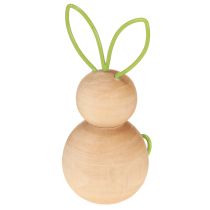 Produkt Drewniana figurka dekoracyjna królika z drucianymi uszami do nowoczesnych dekoracji wielkanocnych, 11 cm, 4 sztuki