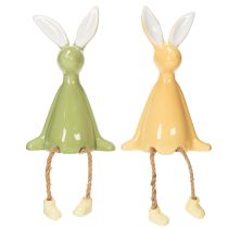 Produkt Ceramiczna półka dekoracyjna w kształcie zajączka wielkanocnego, tworząca radosną atmosferę, 22 cm, 2 sztuki