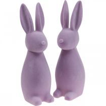 Produkt Dekoracyjny Zając Wielkanocny – 2. Wybór – Flokowany Liliowy H29,5 cm 2 szt.