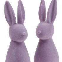 Produkt Dekoracyjny Zając Wielkanocny – 2. Wybór – Flokowany Liliowy H29,5 cm 2 szt.