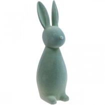 Deco Bunny Deco Easter Bunny Flokowany szaro-zielony wys. 47 cm