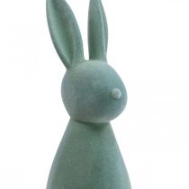 Deco Bunny Deco Easter Bunny Flokowany szaro-zielony wys. 47 cm