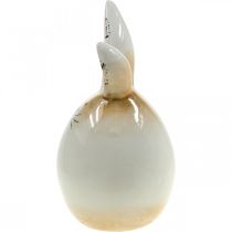 Produkt Zajączek ceramiczny biały jajko dekoracyjna figura królik Ø6cm H11.5cm