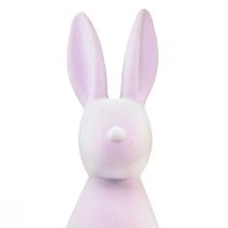 Produkt Zając wielkanocny, dekoracyjny króliczek stojący, flokowany liliowy, wys. 47 cm