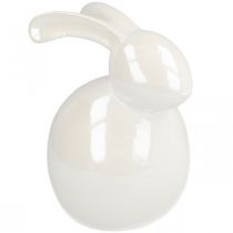 Produkt Zajączek ceramiczny, figurka wielkanocna, dekoracja wiosenna, zajączek wielkanocny biały, masa perłowa wys.17cm