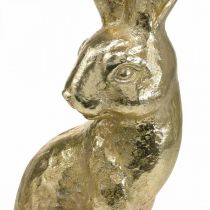 Ozdobny króliczek duży Zajączek siedzący złoty 22×17×51,5cm