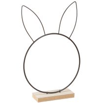 Produkt Pierścień dekoracyjny Królik Metalowy Drewno Naturalny Czarny Ø20cm 2szt