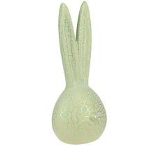 Produkt Głowa królika Dekoracja zajączka wielkanocnego w kolorze miętowo-zielonym, złotym spękaniu W28cm