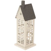 Produkt Dekoracyjny metalowy domek z oknami i kominkiem, 28 cm