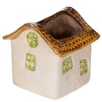 Produkt Ceramiczny domek do sadzenia roślin, styl rustykalny, przytulny klimat, 11 cm