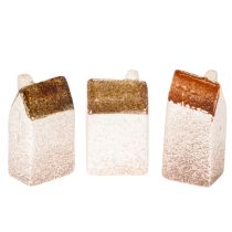 Produkt Zestaw dekoracyjnych domków ceramicznych, domki miniaturowe do postawienia, 7cm, 3 sztuki