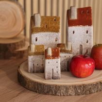 Produkt Zestaw dekoracyjnych domków ceramicznych, domki miniaturowe do postawienia, 7cm, 3 sztuki
