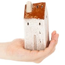 Produkt Ceramiczna dekoracja domu z kominem, domek z podgrzewaczy, jesień i zima, 13 cm, 2 sztuki