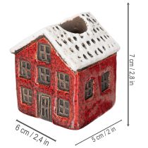 Produkt Świecznik ceramiczny, dekoracyjny domek ze śniegiem do dekoracji stołu, 7cm, 2 sztuki