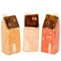 Produkt Dekoracyjny ceramiczny domek w miniaturze na parapet, 10cm, 3 sztuki
