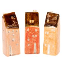 Produkt Dekoracyjny ceramiczny domek w miniaturze z oknami, 14 cm, 3 sztuki