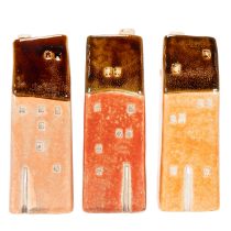 Produkt Dekoracyjny ceramiczny domek w miniaturze z oknami, 14 cm, 3 sztuki
