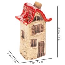 Produkt Zestaw ceramicznych dekoracji do domu Małe domki z czerwonym dachem 8 cm 2 szt.