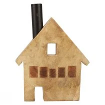 Produkt Dekoracyjny dom z drewna drewniana dekoracja świecznika czarny 16,5×3,5cm×22cm