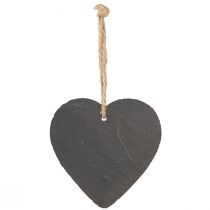 Produkt Serce z łupka Łupkowe serce do zawieszenia czarne 10cm 6szt