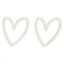 Produkt Dekoracja serca dekoracja rozproszona serca drewniana dekoracja stołu kremowa 4,5cm 48 szt