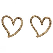 Produkt Dekoracyjne serce posypka serca drewniana dekoracja stołu złota 5cm 48szt