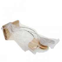 Produkt Dekoracja stołu serca ślubne, dekoracja serca metalowe beżowo-pomarańczowo-żółte W40cm 3szt