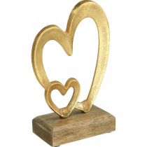 Metalowe Serca Dekoracja stołu Walentynki Dekoracja ślubna Złoty Naturalny W19cm